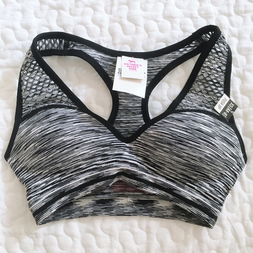 BRAND NEW pink Victoria's Secret pushup sports bra